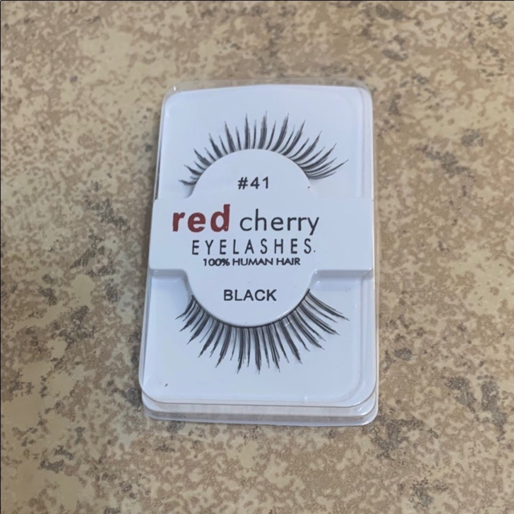New! “Red Cherry” Black  False Fashion Soft EyeLashes (1)Pair. Style #41.